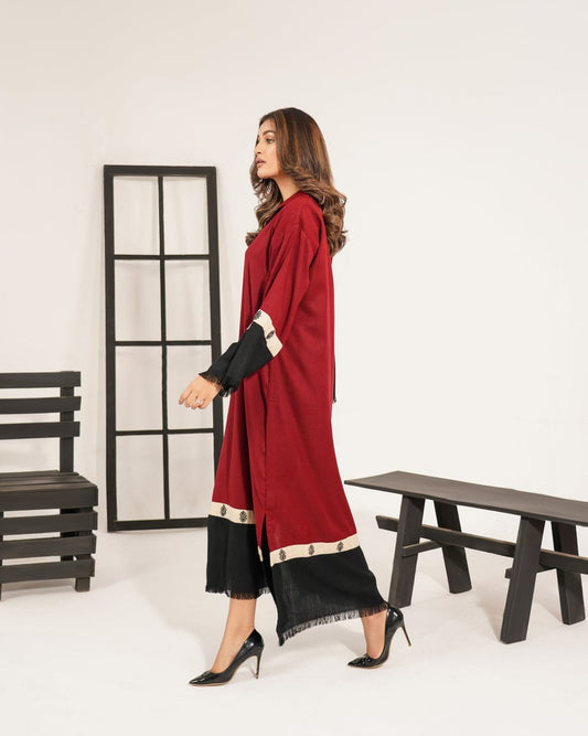 Cherry Black Elegance |2-piece Long Dress