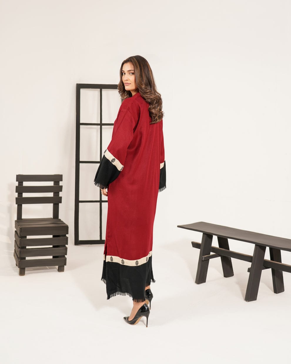 Cherry Black Elegance |2-piece Long Dress