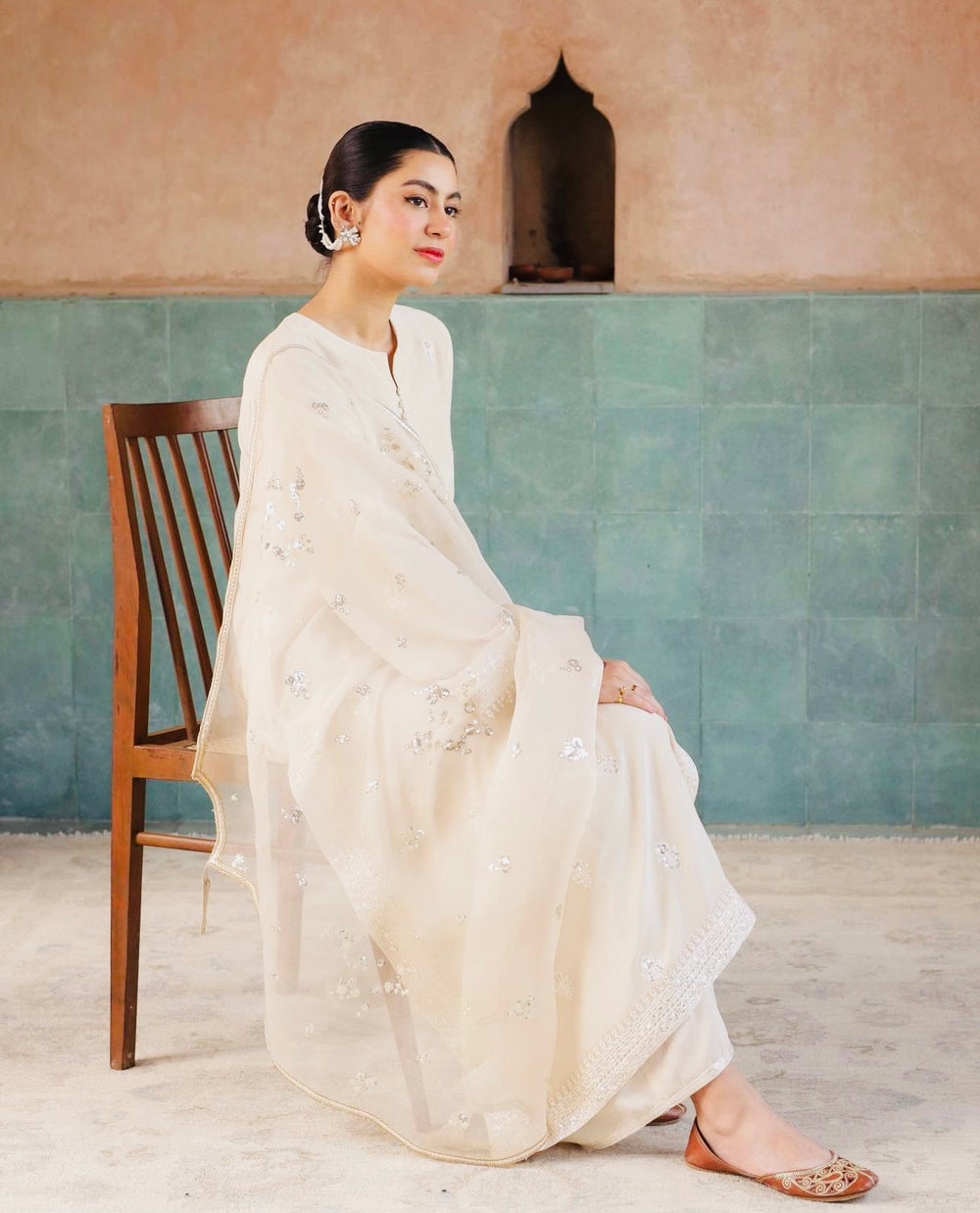 Noor-e-Eid / Ivory | Stitched- 3 Piece