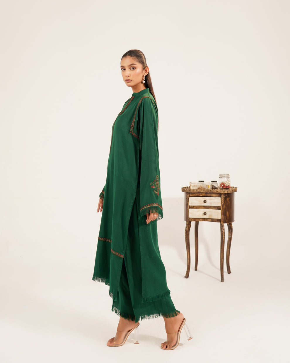 Rich Green Dhanak 2-piece