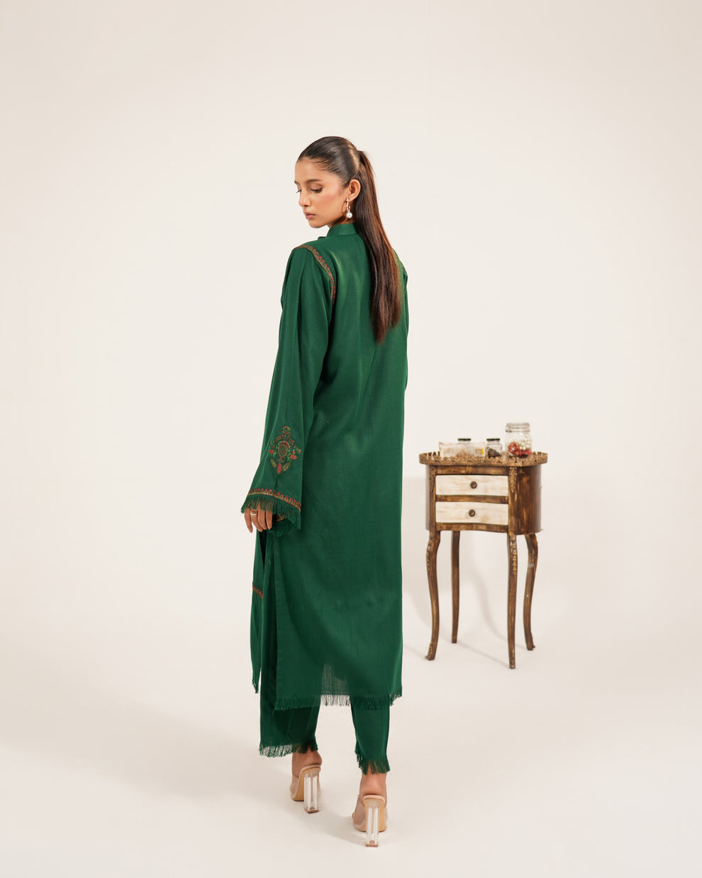 Rich Green Dhanak 2-piece