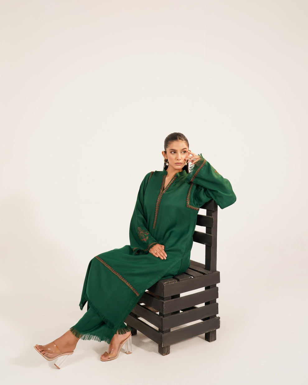 Rich Green Dhanak 2-piece