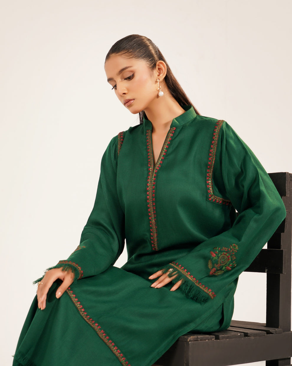 Rich Green Dhanak 2-piece