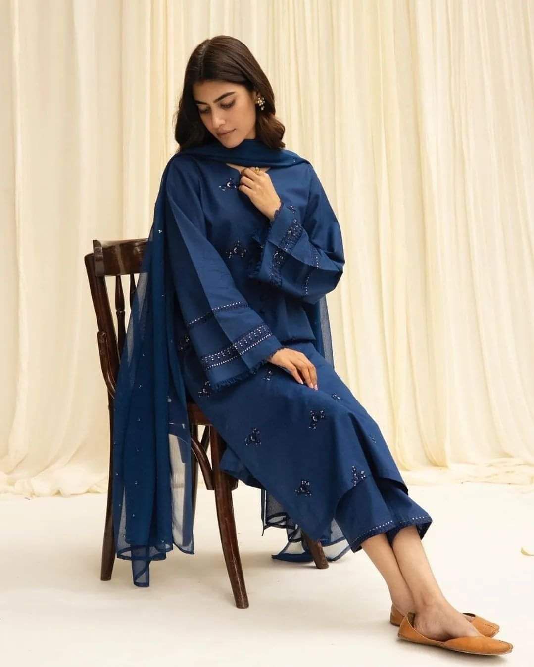 Blue Khaddar 2-Piece