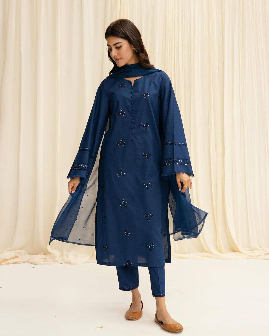 Blue Khaddar 2-Piece